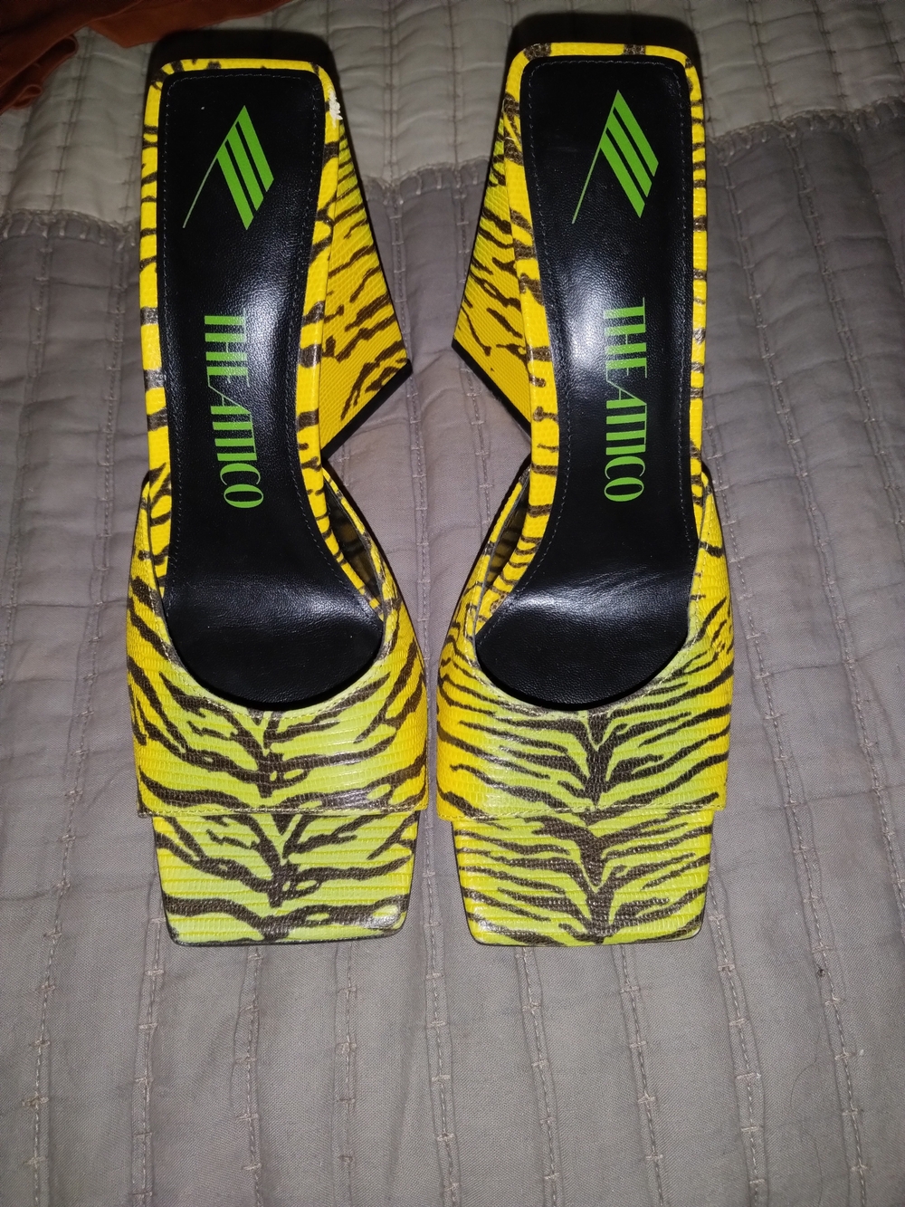 THE ATTICO Yellow Zebra-Print Slip-On Mule